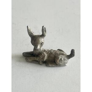 Laying Deer, Forest, Christmas, Reindeer, Pewter, Statue, Miniature, Game Piece,